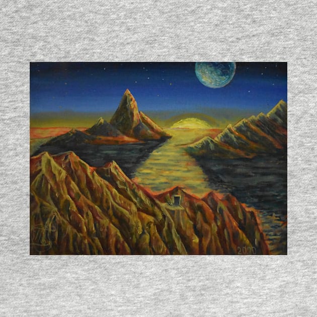 Oil Painting - Alien Landscape  12" x 9" by IgorPozdnyakov